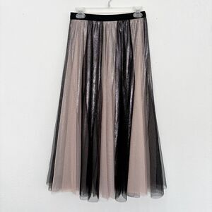 Womens Forest Fairy Whimsigoth Tulle Maxi Skirt Medium Layered Ruffle Homecoming